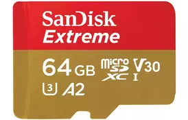 SanDisk Карта памяти microSD 64GB C10 UHS-I U3 R170/W80MB/s Extreme V30 - Фото