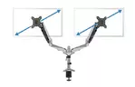 Digitus Крепление Dual Monitor Clamp gas spring, 15-32'', с наклоном, поворотом