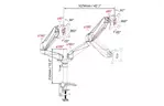 Digitus Крепление Dual Monitor Clamp gas spring, 15-32'', с наклоном, поворотом