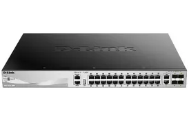 D-Link Комутатор DGS-3130-30PS 24xGE PoE, 2x10GE, 4xSFP+, L3 - Фото