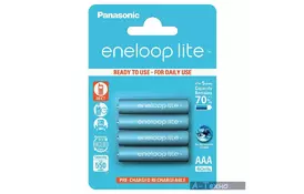 Аккумулятор PANASONIC Eneloop Lite AAA 550mAh NI-MH * 4 (BK-4LCCE/4BE) - Фото