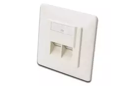 Настенная розетка DIGITUS Cat. 5e,2xRJ45,8P8C, для скрытой проводки (DN-9001-N) - Фото