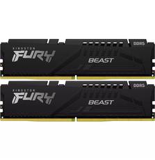 Модуль памяти для компьютера DDR5 64GB (2x32GB) 5600 MHz FURY Beast Black Kingston Fury (ex.HyperX) (KF556C40BBK2-64)