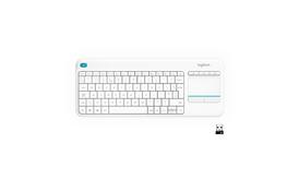 Клавіатура Logitech K400 Plus Touch Wireless UA White (920-007146) - Фото