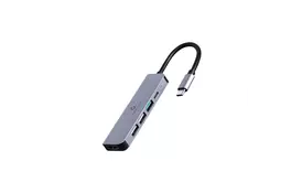 Концентратор Cablexpert USB-C 5-in-1 (hub/HDMI/PD) (A-CM-COMBO5-03) - Фото