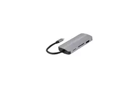 Концентратор Cablexpert USB-C 8-in-1 (USB hub 3.0/HDMI//VGA/PD/CR/stereo audio) (A-CM-COMBO8-02) - Фото