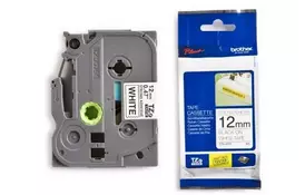 Стрічка Brother 12mm Laminated white, Print black (TZES231) - Фото