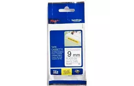 Стрічка Brother 9mm, суперклейка, чорний на білому (TZES221) - Фото