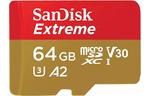 SanDisk Карта памяти microSD 64GB C10 UHS-I U3 R170/W80MB/s Extreme V30+SD