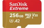 SanDisk Карта памяти microSD 256GB C10 UHS-I U3 R190/W130MB/s Extreme V30+SD