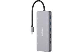 Порт-реплікатор Canyon DS-12, 13 in 1 USB-C hub, 2*HDMI, Gigabit Ethernet, VGA, 3*USB3.0, PD/100W, 3.5mm audio jack (CNS-TDS12) - Фото
