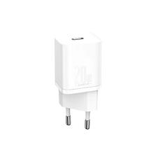 Зарядное устройство Baseus Super Si 1C 20W With Simple Wisdom Data Cable Type-C/iP White (TZCCSUP-B02)