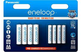 Аккумулятор Panasonic Eneloop AA 1900 4BP mAh + Eneloop AAA 750 4BP mAh (BK-KJMCCE44E) - Фото