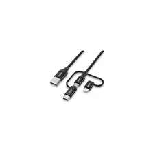 Дата кабеля USB 2.0 AM to Lightning + Micro 5P + Type-C 1.2m MFI Choetech (IP0030-BK)