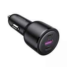 Зарядное устройство Ugreen 2xUSB-C PD+USB-A QC 69W Fast Car Charger Black (CD239) (20467)