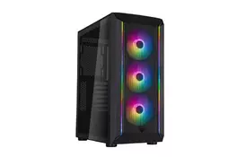 SilverStone Корпус FARA FA511Z-BG, без БП, 2xUSB3.0, 3x120mm ARGB fan, TG Side Panel, ARGB light strip, ATX, Black - Фото