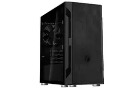 SilverStone Корпус FARA FAH1MB-G, без БП, 1xUSB3.0, 2xUSB2.0, 1x120mm Black fan, TG Side Panel, mATX, Black - Фото