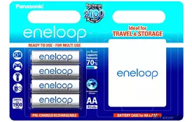 Аккумулятор PANASONIC Eneloop AA 1900mAh NI-MH * 4 + case (BK-3MCCEC4BE) - Фото