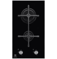 Electrolux Варочная поверхность газовая на стекле, 30см, чугун, Домино, черный