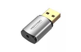 Звуковая плата Vention Audio USB 1х3,5mm jack 4pin Metal (OMTP-CTIA) (CDLH0) - Фото