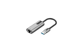 Переходник USB 3.0 to Ethernet RJ45 1000Mb Aluminum black Vention (CEWHB) - Фото