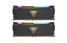 Модуль памяти для компьютера DDR4 16GB (2x8GB) 3600 MHz Viper Steel RGB Black Patriot (PVSR416G360C0K) - Фото