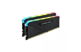 Модуль пам'яті для комп'ютера DDR4 16GB (2x8GB) 3200 MHz Vengeance RGB RS Black Corsair (CMG16GX4M2E3200C16) - Фото