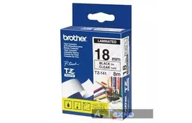 Лента Brother 18mm Laminated clear, Print black (TZE141) - Фото Лента Brother 18mm Laminated clear, Print black (TZE141) - Фото