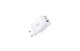 Зарядний пристрій Ugreen USB-A+2*USB-C 65W GaN Tech Fast White (CD224/15334) - Фото