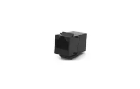 Модуль Keystone проходной в рамку 1+1 RJ45 кат.5E UTP, Black Voltronic (30343) - Фото