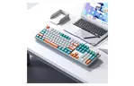 Клавиатура Aula F2088 PRO Plus 9 Orange Keys KRGD Blue USB RU White/Blue (6948391234908)