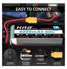 Аккумулятор для дрона HRB_ Lipo 6s 22.2V 4000mAh 60C Battery XT60 Plug (HR-4000MAH-6S-60C-XT60)