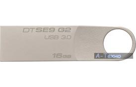 USB флеш накопичувач Kingston 16GB DataTraveler SE9 G2 Metal Silver USB 3.0 (DTSE9G2/16GB) - Фото