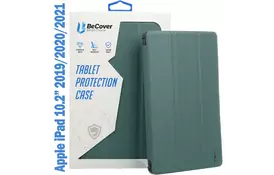 Чехол для планшета BeCover Tri Fold Soft TPU Silicone Apple iPad 10.2 2019/2020/2021 Dark Green (708514) - Фото