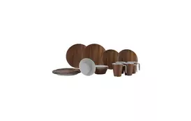 Набір туристичного посуду Gimex Tableware Nature 16 Pieces 4 Person Wood (6913100) - Фото