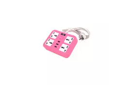Мережевий фільтр живлення Voltronic ТВ-Т15, 4роз, 3*USB Pink (ТВ-Т15-Pink) - Фото