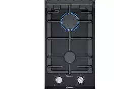Bosch Варильна поверхня газова на склі, 30см, Доміно, чавун, чорний - Фото