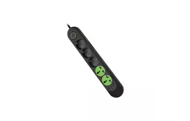 Мережевий фільтр живлення Voltronic F02U, 3раз EU + 2роз Universal, 3*USB Black (F02U-Black) - Фото