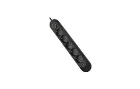 Фільтр живлення Voltronic F05U, 5раз EU, 3*USB Black (F05U-Black) - Фото