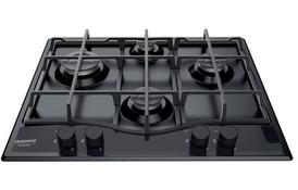 Hotpoint Варильна поверхня газова, 60см, чавун, турбо-конфорка, чорний - Фото