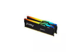 Модуль памяти для компьютера DDR5 64GB (2x32GB) 4800 MHz FURY Beast RGB Kingston Fury (ex.HyperX) (KF548C38BBAK2-64) - Фото