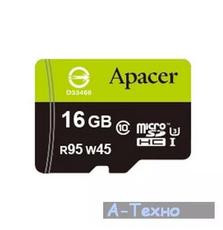 Карта памяти Apacer 16GB microSDHC UHS-I (95/45) Class10 w/0 Adapter RP (AP16GMCSH10U3-R)