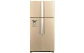 Hitachi Холодильник з верхн. мороз., 184x86х75, холод.відд.-396л, мороз.відд.-144л, 4дв., А+, NF, інв., зона нульова, диспенсер, бежевий (скло) - Фото