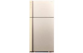 Hitachi Холодильник с верхн. мороз., 184x86х74, холод.отд.-405л, мороз.отд.-105л, 2дв., А++, NF, инв., зона нулевая, бежевый - Фото