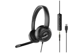 Наушники Speedlink METIS USB Stereo Headset 3.5mm Jack with USB Soundcard Black (SL-870007-BK) - Фото
