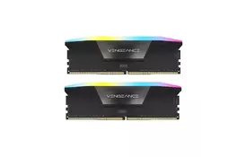 Модуль памяти для компьютера DDR5 64GB (2x32GB) 5200MHz Vengeance RGB Black Corsair (CMH64GX5M2B5200C40) - Фото