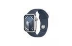 Смарт-часы Apple Watch Series 9 GPS 41mm Silver Aluminium Case with Storm Blue Sport Band - M/L (MR913QP/A)