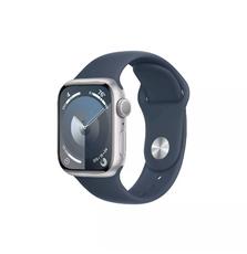 Смарт-часы Apple Watch Series 9 GPS 41mm Silver Aluminium Case with Storm Blue Sport Band - M/L (MR913QP/A)