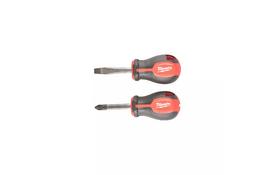 Набор отверток Milwaukee коротких магнитных с трехгранной рукояткой 2шт. (4932471810) - Фото