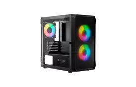 Корпус Logic concept PORTOS MESH+GLASS ARGB fans 3x120mm BLACK (AM-PORTOS-10-0000000-0002) - Фото